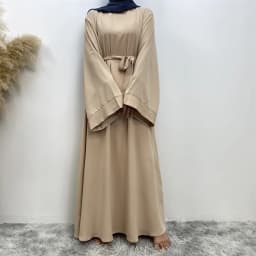 New Muslim Fashion Abaya Women's Dress Sold in Dubai in the Middle East Arab Net Color Islamic Dress Robe Lace Long Dress