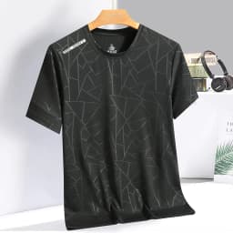 Summer ice silk short sleeved T-shirt for men and women, quick drying and breathable sports top, outdoor running duanT