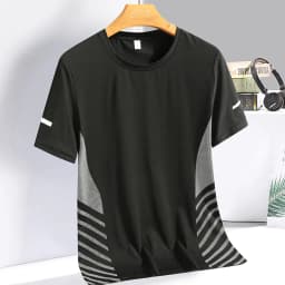 Summer ice silk short sleeved T-shirt for men and women, quick drying and breathable sports top, outdoor running duanT