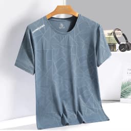 Summer ice silk short sleeved T-shirt for men and women, quick drying and breathable sports top, outdoor running duanT