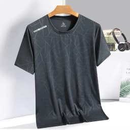 Summer ice silk short sleeved T-shirt for men and women, quick drying and breathable sports top, outdoor running duanT