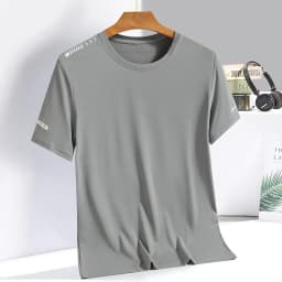 Summer ice silk short sleeved T-shirt for men and women, quick drying and breathable sports top, outdoor running duanT