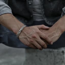 Hot korean fashion 925 Sterling Silver Twisted Woven Bracelet man women Retro Original Handmade Opening bangle jewelry Gifts