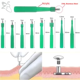 ZS 1 PC 316L Stainless Steel Dermal Anchor Tool Men Women 1.5/2/3/4/5/6/7/8MM Dermal Piercing Kit Disposable Microdermal Tools