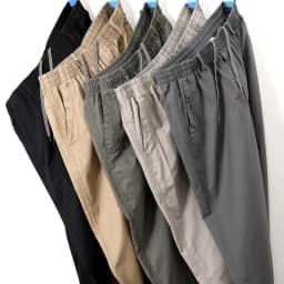 Men's Straight Cargo Trousers, Casual Pants, Monochromatic, Plus Size, M-6XL, Elastic Waist, 100% Cotton, Ninth Pants, 2024 New