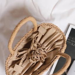Simple Design Straw Handbags For Women Handmade Bohemian Style Beach Bag Summer Fashion Pack Bucket Bag Purse Totes