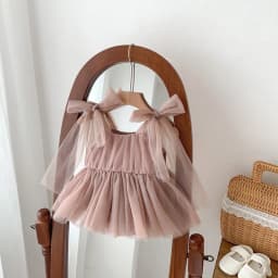2026 Summer Baby Clothes 100 Day Baptism Birthday Party Sleeveless Jumpsuit Mesh Bow Romper Girl Princess Dress
