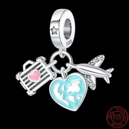 Hot Sale National Emblem Charms Beads Fit Original pand 3mm Bracelet Diy Women Pendant Jewelry charms plata de ley 925