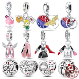 Hot Sale National Emblem Charms Beads Fit Original pand 3mm Bracelet Diy Women Pendant Jewelry charms plata de ley 925