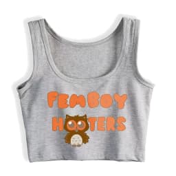 Femboy Hooters Graphic Cotton Sexy Crop Top Girl's Spoon And Fork Cliparts Print Anime Style Tank Tops Summer Naughty Camisole