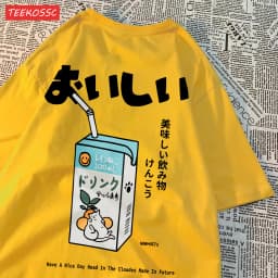 Cute Japanese Cat Print Oversized T-shirt Women Men Short Sleeve Loose Casual Tee Shirt Streetwear Tops Cotton Harajuku Clothing