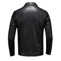 Men's Motorcycle Leather Jacket Large Size Pocket Black Zipper Lapel Slim Fit Male Spring Autumn High Quality PU Coat