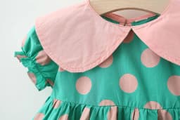 Summer Girls Kids Princess Short Sleeve Dress Children Baby Infants Dot Polka Pleated Dresses Casual Vestidos