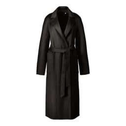 2024 Fall Winter Jacket Ripple Double-sided Wool Cashmere Coat High-end Bathrobe Style Windbreaker Women Belt Long Thick Warm