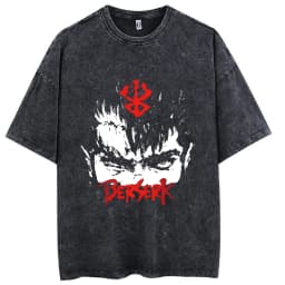 Hip Hop Men Streetwear T-Shirt Retro Vintage Washed Anime Graphic T Shirt Men Harajuku Cotton Casual Short Sleeve Tshirt Tops