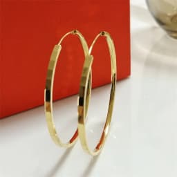 Senlissi - New Fashion 925 Sterling Silver 18K Gold Plated Hoop Earrings For Women 2.0mm Earring Cерьги Kольца 30/40/50/60MM