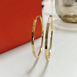 Senlissi - New Fashion 925 Sterling Silver 18K Gold Plated Hoop Earrings For Women 2.0mm Earring Cерьги Kольца 30/40/50/60MM
