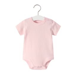 Solid Color 100% Cotton Baby Clothing 2024 Summer Baby Girls Bodysuit Short Sleeves Baby Boys Bodysuit Infant Romper