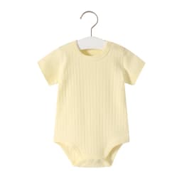 Solid Color 100% Cotton Baby Clothing 2024 Summer Baby Girls Bodysuit Short Sleeves Baby Boys Bodysuit Infant Romper