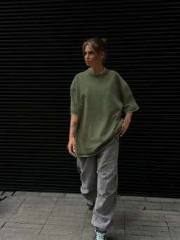 Wolfeel 100% Cotton Retro T-Shirt Women Vintage Short-Sleeve Wax Printing T Shirts Men Solid Color Hip Hop Loose Tees