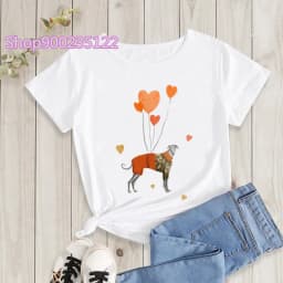 I Love my Greyhound Women Tshirt Casual Print Harajuku Funny Dog T Shirt Women Graphic Tee Shirts Summer Female T-shirt