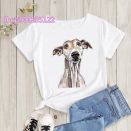 I Love my Greyhound Women Tshirt Casual Print Harajuku Funny Dog T Shirt Women Graphic Tee Shirts Summer Female T-shirt