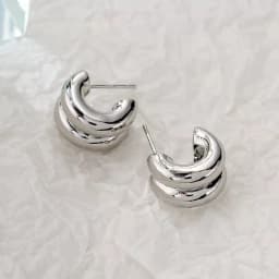 CARLIDANA Connected Double Ring Gold Color CC Shape Earrings Stainless Steel Pvd Gold Plated Stud Earrings For Women Jewelry