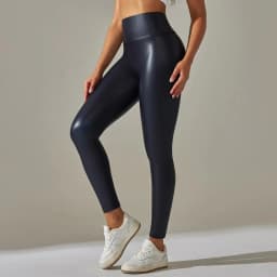 New PU Leather Pants for WOMEN'S Colorful High Waisted Tight Fitting Slimming and Yoga Leggings for External Wear
