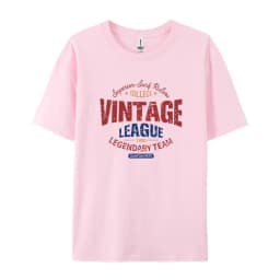 Vintage League Letter Print Womens T-Shirts Summer Fashion Cotton Tops Comfortable O-Neck Short Sleeve Soft Oversize Clothes