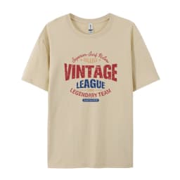 Vintage League Letter Print Womens T-Shirts Summer Fashion Cotton Tops Comfortable O-Neck Short Sleeve Soft Oversize Clothes