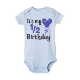 1/2 Birthday Cake Printing Baby Romper Newborn Birthday Party Clothes Toddler Jumpsuits Boys Girls Short Sleeve Romper Outfits
