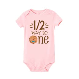 1/2 Birthday Cake Printing Baby Romper Newborn Birthday Party Clothes Toddler Jumpsuits Boys Girls Short Sleeve Romper Outfits