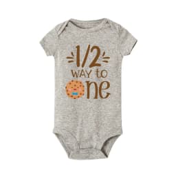 1/2 Birthday Cake Printing Baby Romper Newborn Birthday Party Clothes Toddler Jumpsuits Boys Girls Short Sleeve Romper Outfits