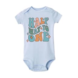 1/2 Birthday Cake Printing Baby Romper Newborn Birthday Party Clothes Toddler Jumpsuits Boys Girls Short Sleeve Romper Outfits