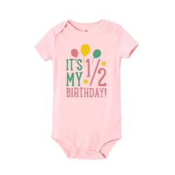 1/2 Birthday Cake Printing Baby Romper Newborn Birthday Party Clothes Toddler Jumpsuits Boys Girls Short Sleeve Romper Outfits