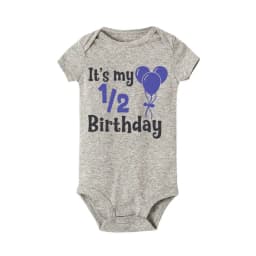 1/2 Birthday Cake Printing Baby Romper Newborn Birthday Party Clothes Toddler Jumpsuits Boys Girls Short Sleeve Romper Outfits