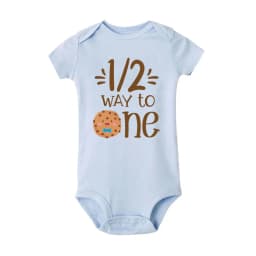 1/2 Birthday Cake Printing Baby Romper Newborn Birthday Party Clothes Toddler Jumpsuits Boys Girls Short Sleeve Romper Outfits