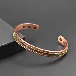 Vintage Copper Bracelets for Women Men 99.9% Pure Copper Magnetic Bangle with Energy Magnets Adjustable Cuff Jewelry Gift