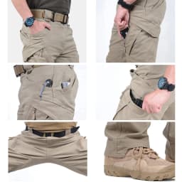 IX9 City Tactical Cargo Pants Men Stretch Cotton Work Military Pants Flexible Outdoor Army Combat Trousers with 9 Pockets