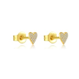 DPLAOPA 100% 925 Sterling Silver Zircon CZ Heart Stud Earring Piercing Women Luxury Fine Jewelry Simple Crystal Jewels