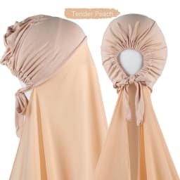 Muslim Instant Hijab Women Bonnet with Chiffon Shawl Head Scarf Cap Inner Headband Stretch Hijab Cover Headwrap Turbante
