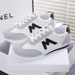 Round Head Deep Mouth Sneakers Light Versatile Breathable Cross Lace Casual Sports White Shoes Forrest Gump Shoe Tennis Sneakers