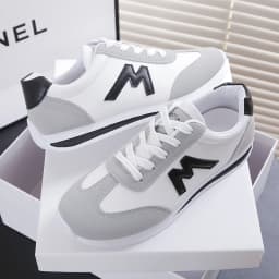 Round Head Deep Mouth Sneakers Light Versatile Breathable Cross Lace Casual Sports White Shoes Forrest Gump Shoe Tennis Sneakers