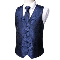 Barry.Wang Men Vest Jacquard Green Blue Red Gold Pink Waistcoat Tie Hanky Cufflinks Set Wedding Business Sleeveless Jacket