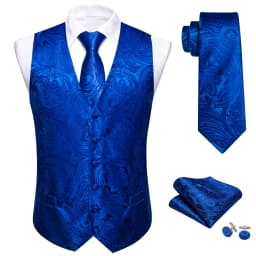 Barry.Wang Men Vest Jacquard Green Blue Red Gold Pink Waistcoat Tie Hanky Cufflinks Set Wedding Business Sleeveless Jacket