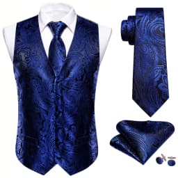 Barry.Wang Men Vest Jacquard Green Blue Red Gold Pink Waistcoat Tie Hanky Cufflinks Set Wedding Business Sleeveless Jacket