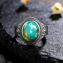 8*10MM Natural Stone Rings for Women Men Retro S925 Silver Plated Tiger Eye Moonstone Ring Party Gift Luxury Fine Jewelry FCGJHW