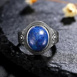 8*10MM Natural Stone Rings for Women Men Retro S925 Silver Plated Tiger Eye Moonstone Ring Party Gift Luxury Fine Jewelry FCGJHW