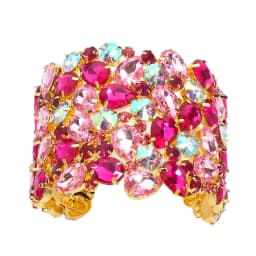Green Crystal Exaggerated Bangle Women Hand Accessories Luxury Designer Geometric Rhinestone Bracelet Beach Jewelry Gift