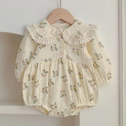 Spring Baby Girls Long Sleeve Sweet Sisters Flower Print Dress Autumn Infant Rompers Kids Baby Girls Princess Clothes Rompers